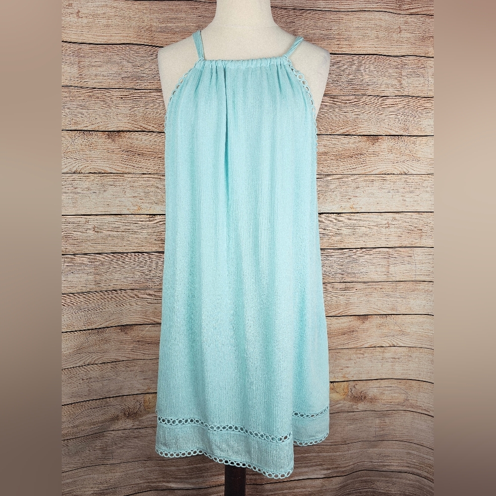 La Blanca Aqua Lined Lace Trim Swim Beach Cover Up Size Xlarge